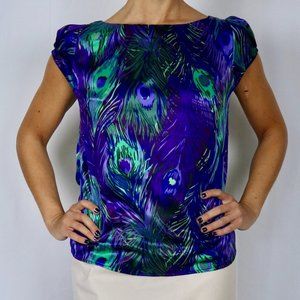 Peacock Print Blouse